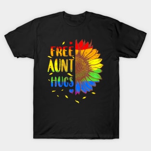 Proud Lgbt Free Aunt Hugs Lgbt Costume Lgbt Gay Pride T-Shirt